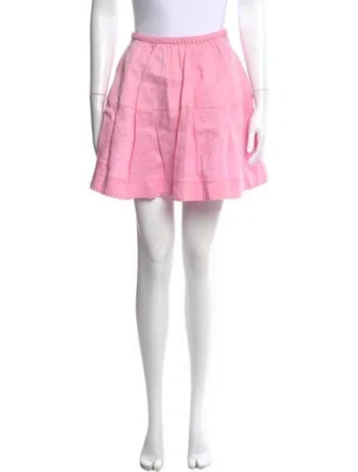 Pre-owned Aje Linen Mini Skirt In Pink