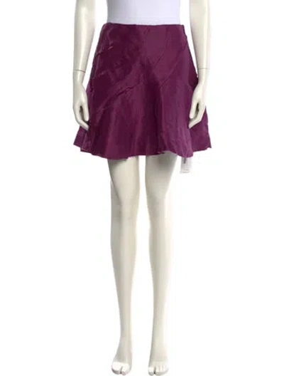 Pre-owned Aje Linen Mini Skirt In Purple
