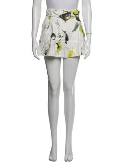 Pre-owned Aje Linen Mini Skirt In White