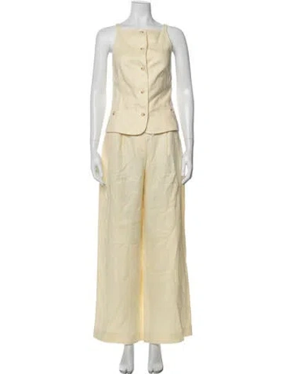 Pre-owned Aje Linen Pant Set W/ Tags In Yellow