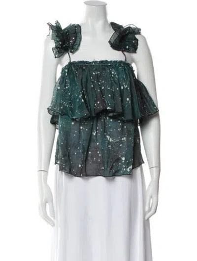 Pre-owned Aje Linen Printed Top In Multi