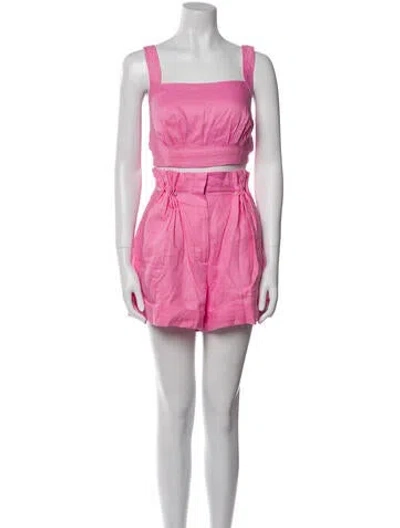 Pre-owned Aje Linen Short Set In Pink