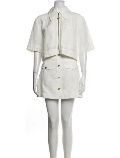 Pre-owned Aje Linen Skirt Set In White