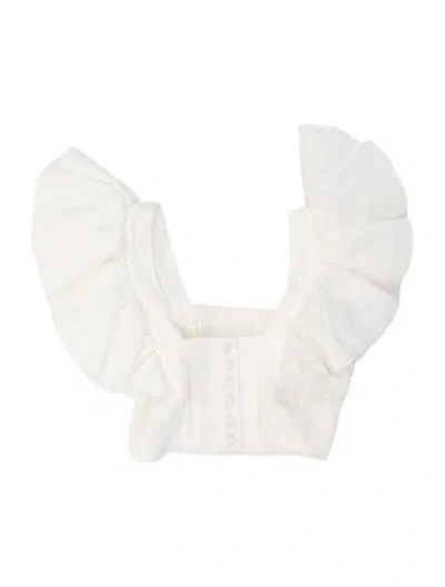 Pre-owned Aje Linen Square Neckline Blouse In Neutrals