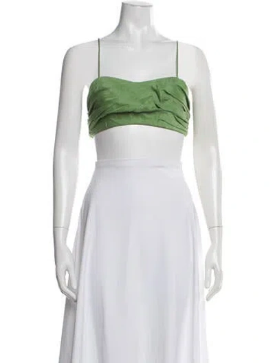 Pre-owned Aje Linen Square Neckline Crop Top W/ Tags In White