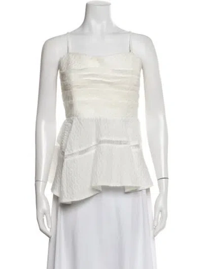 Pre-owned Aje Linen Square Neckline Top In Neutral