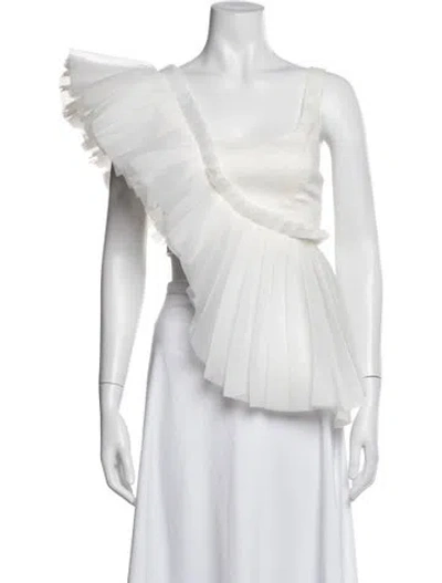 Pre-owned Aje Linen Square Neckline Top In Neutrals