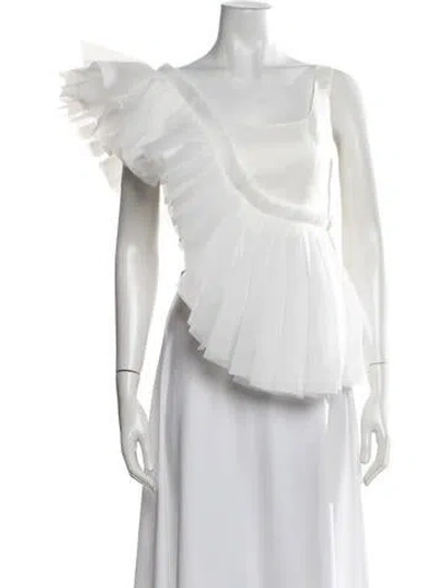 Pre-owned Aje Linen Square Neckline Top In Neutrals