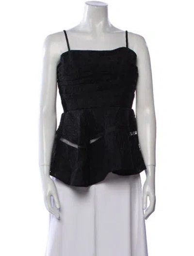 Pre-owned Aje Linen Square Neckline Top W/ Tags In Black