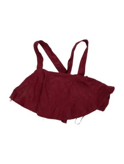 Pre-owned Aje Linen Square Neckline Top W/ Tags In Red