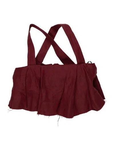 Pre-owned Aje Linen Strapless Crop Top In Red