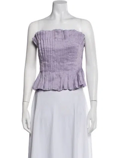 Pre-owned Aje Linen Strapless Top In Green
