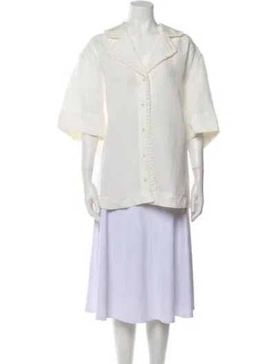 Pre-owned Aje Linen V-neck Tunic In White