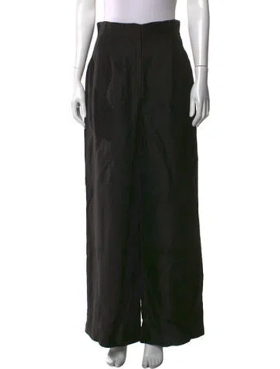 Pre-owned Aje Linen Wide Leg Pants In Black