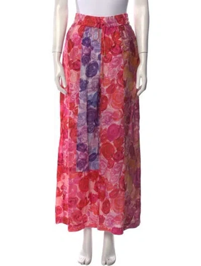 Pre-owned Aje Linen Wide Leg Pants In Pink