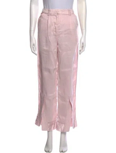 Pre-owned Aje Linen Wide Leg Pants In Pink