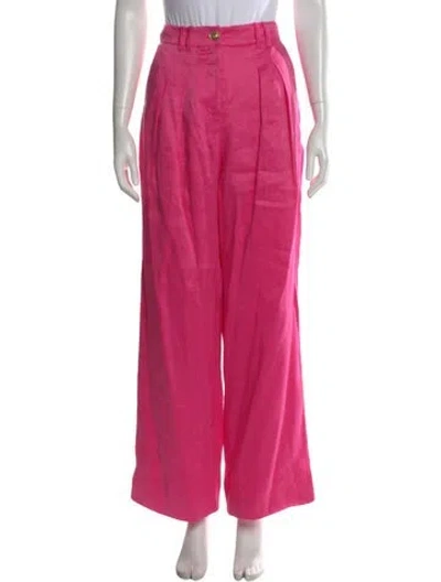 Pre-owned Aje Linen Wide Leg Pants In Pink