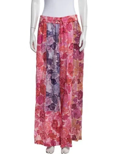 Pre-owned Aje Linen Wide Leg Pants In Pink