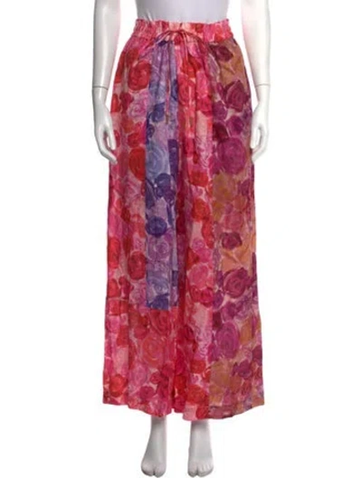 Pre-owned Aje Linen Wide Leg Pants In Pink