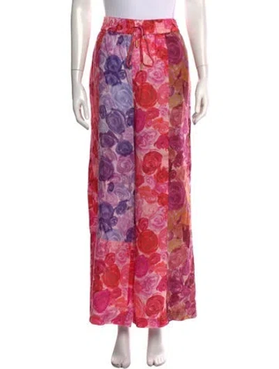 Pre-owned Aje Linen Wide Leg Pants In Pink