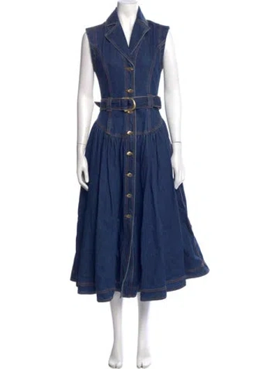 Pre-owned Aje Long Dress In Blue