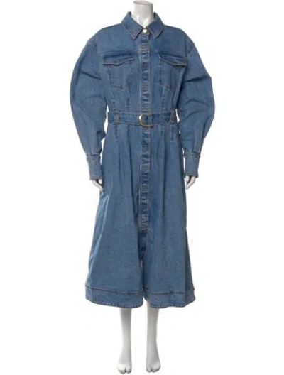 Pre-owned Aje Long Dress In Blue