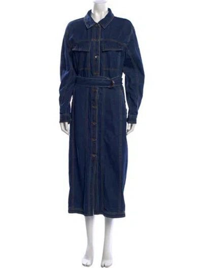 Pre-owned Aje Long Dress In Blue