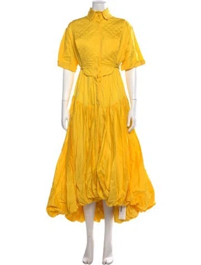 Pre-owned Aje Long Dress In Yellow