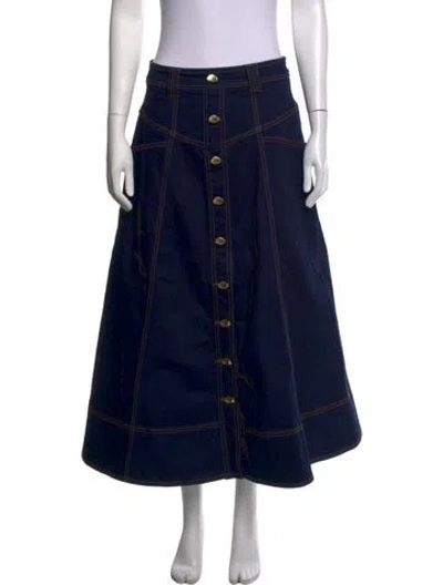 Pre-owned Aje Long Skirt In Blue