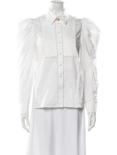 Pre-owned Aje Long Sleeve Blouse In Neutrals