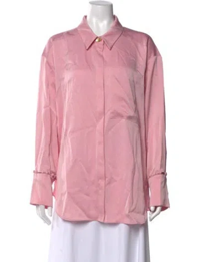 Pre-owned Aje Long Sleeve Blouse In Pink