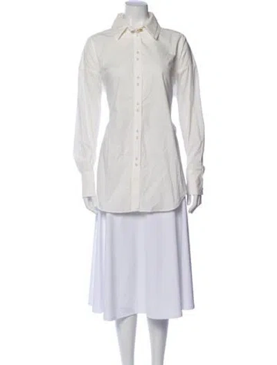 Pre-owned Aje Long Sleeve Button-up Top W/ Tags In White