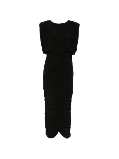 Aje Lunaria Gathered Belted Jersey Midi Dress In Multi