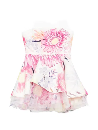 Aje Lydia Ruffled Floral-print Mini Dress In Pink