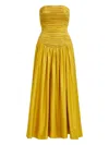 Aje Marigold Strapless Pocket Midi Dress In Yellow