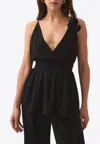 Aje Mercurial Floral-appliqué Cami Top In Black