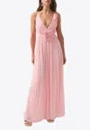 Aje Mercurial V-neck Maxi Dress In Pink