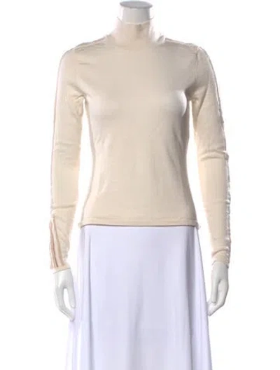 Pre-owned Aje Merino Wool Turtleneck Sweater In Neutrals