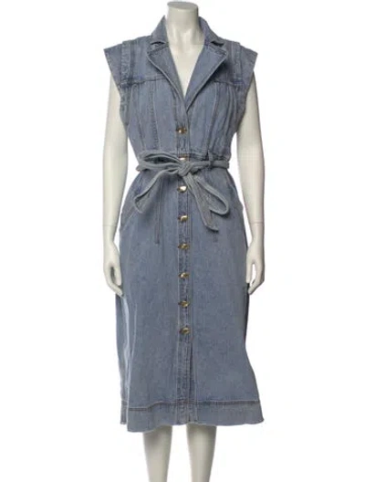 Pre-owned Aje Midi Length Dress In Blue