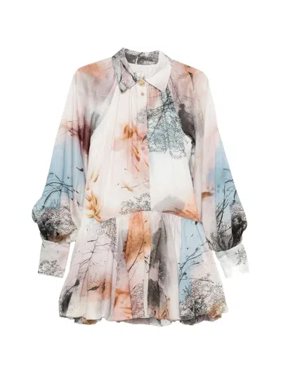Aje Mietta Aria Natura Mini Dress In Multi
