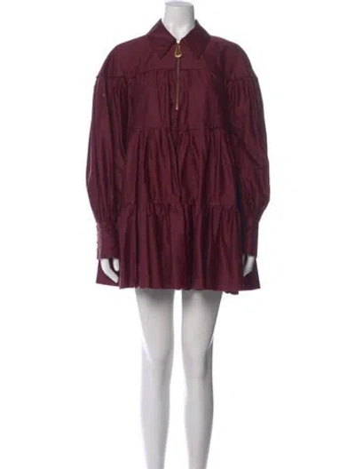 Pre-owned Aje Mini Dress In Burgundy