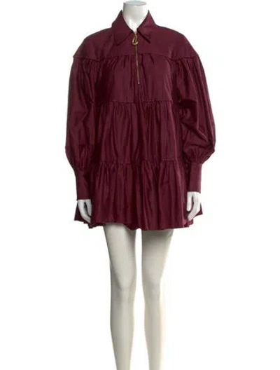 Pre-owned Aje Mini Dress In Burgundy