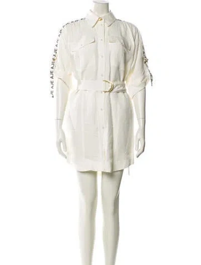 Pre-owned Aje Mini Dress In Neutral