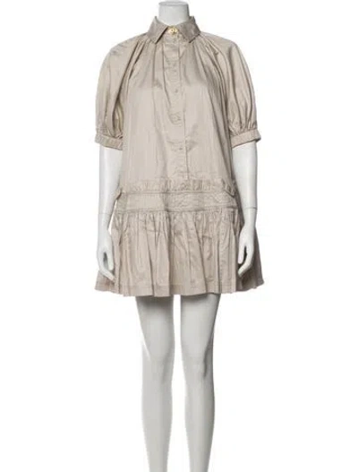 Pre-owned Aje Mini Dress In Neutrals