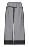 Aje Mirella Sheer Silk-organza Midi Skirt In Black