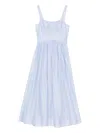 Aje Mist Ruched Midi Dress In Blue