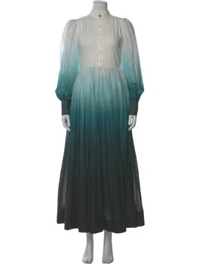 Pre-owned Aje Mock Neck Long Dress W/ Tags In Green