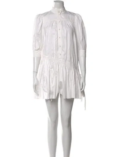 Pre-owned Aje Mock Neck Mini Dress In White