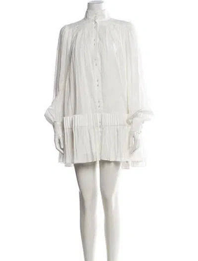 Pre-owned Aje Mock Neck Mini Dress In White