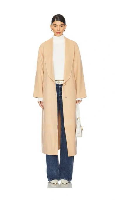 Aje Modular Long Line Wool Coat In Ecru Beige